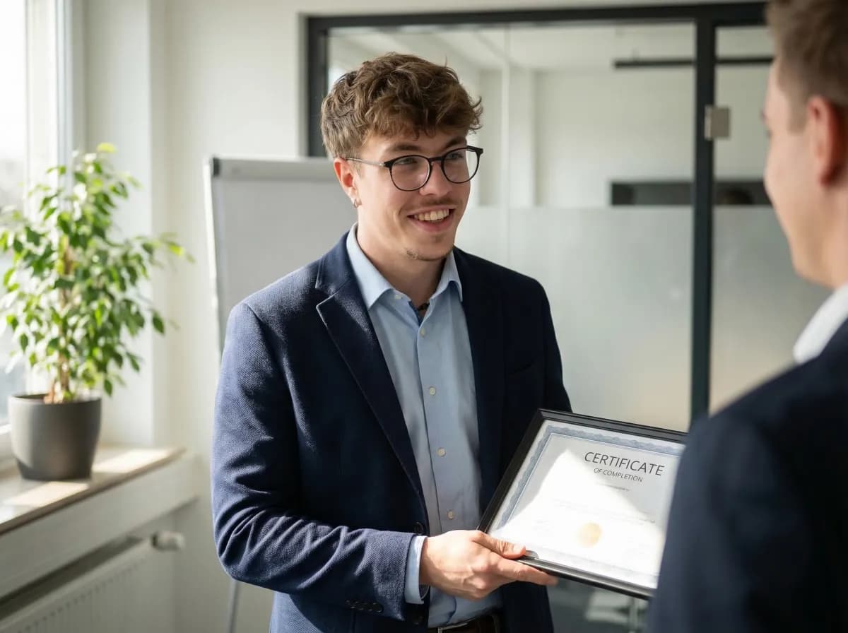 Yannis mit BAFA-Berater-Zertifizierung