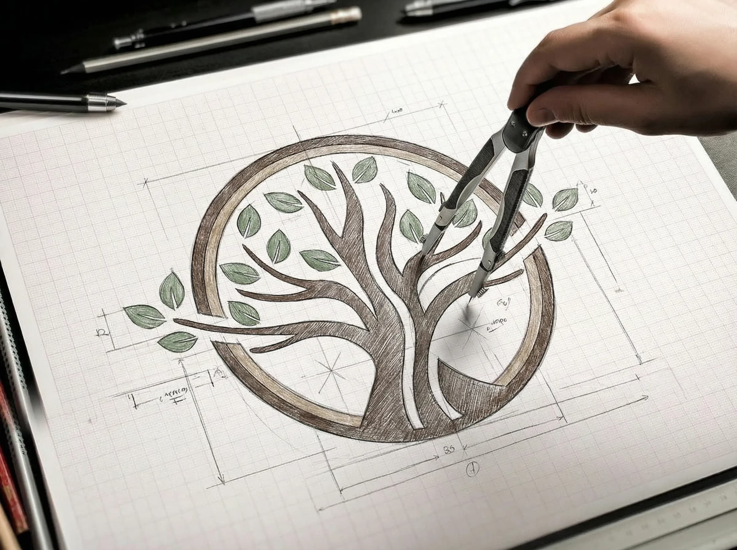 Kraft & Balance Logo Skizze Variante