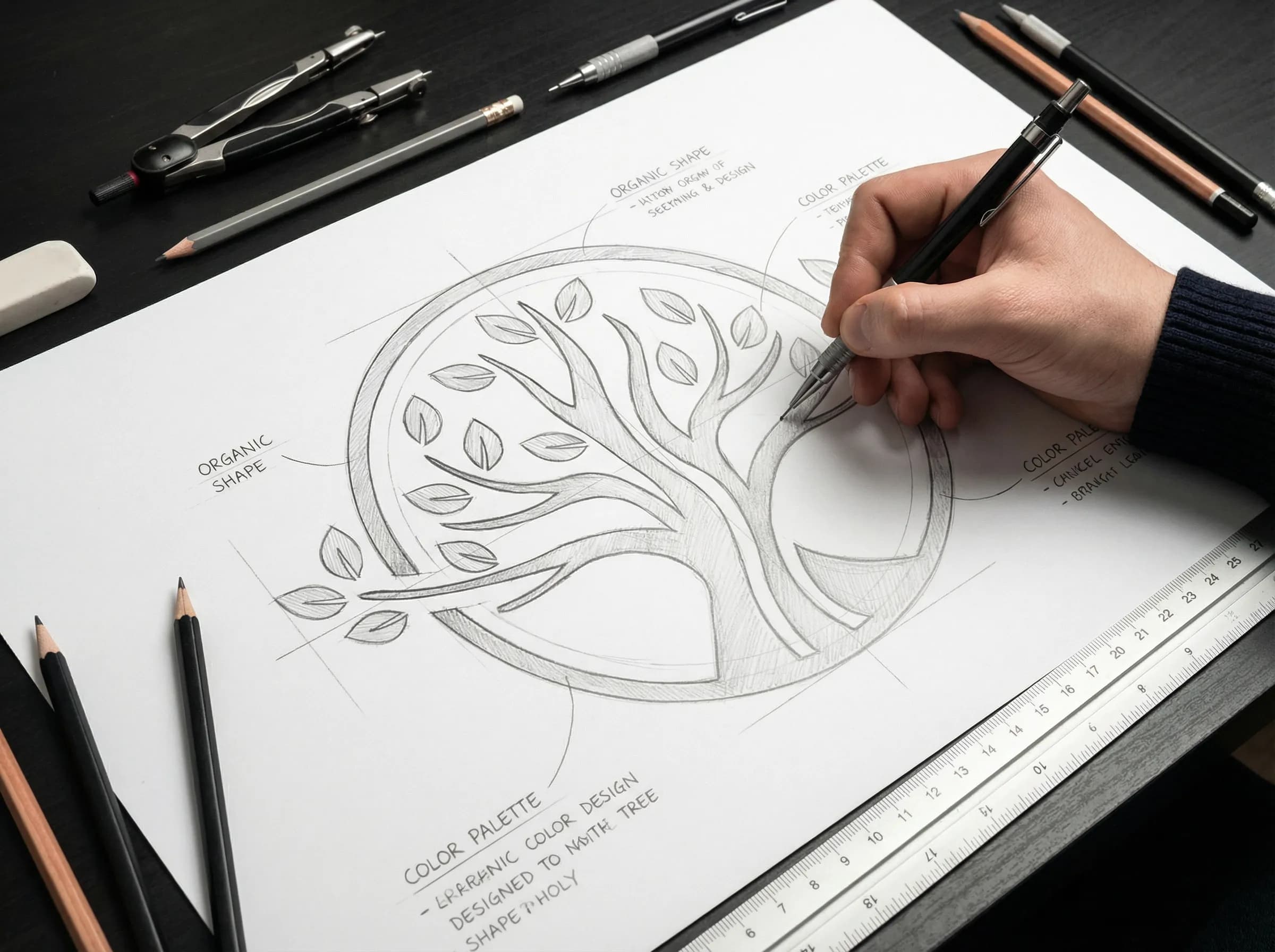 Kraft & Balance Logo Skizze