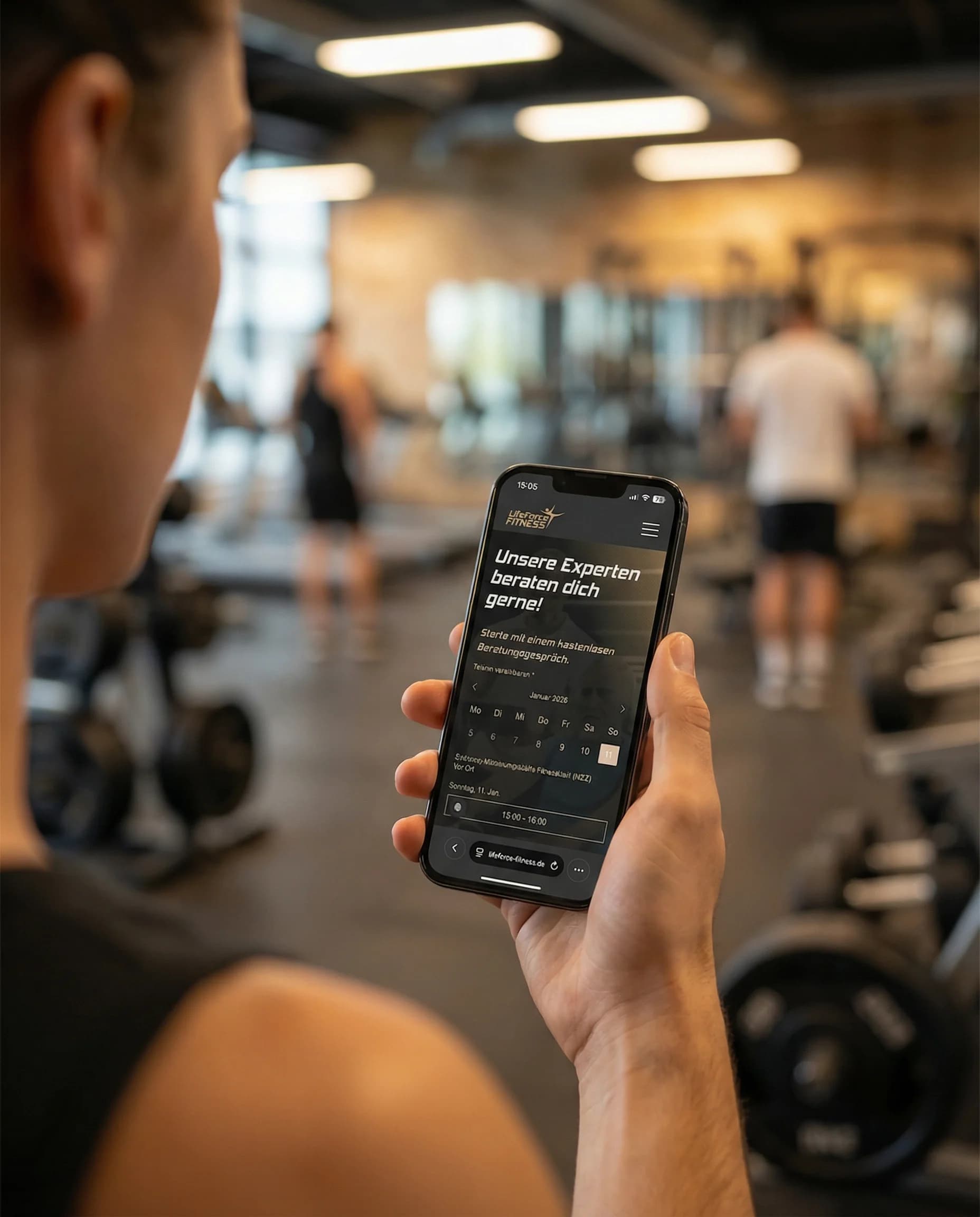 LifeForce Fitness Website auf Smartphone