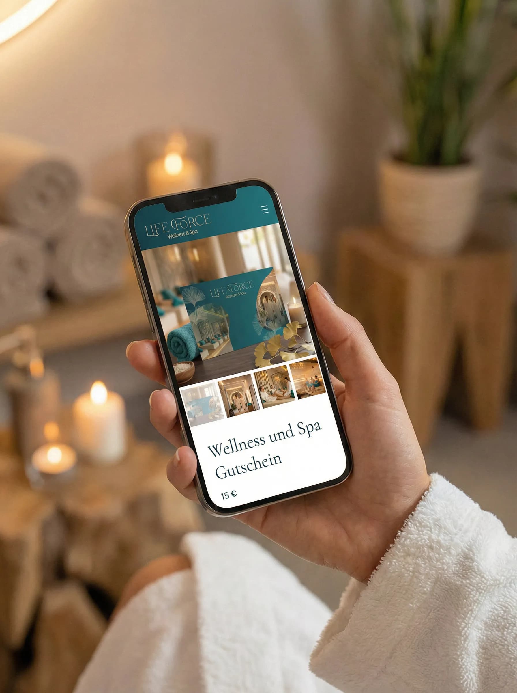 LifeForce Wellness Website auf dem Smartphone