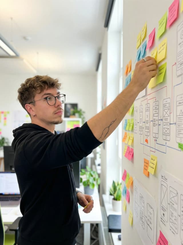 Yannis bei der Projektplanung