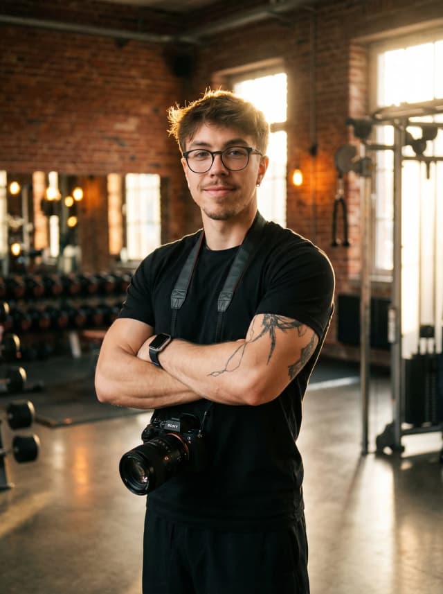 Yannis beim Fotoshooting im Gym